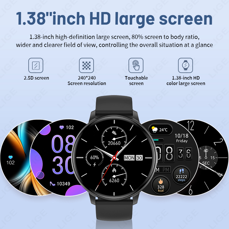 LIGE New 1.43 inches Bluetooth - огляд і ціна Watches Ladies Smartwatch