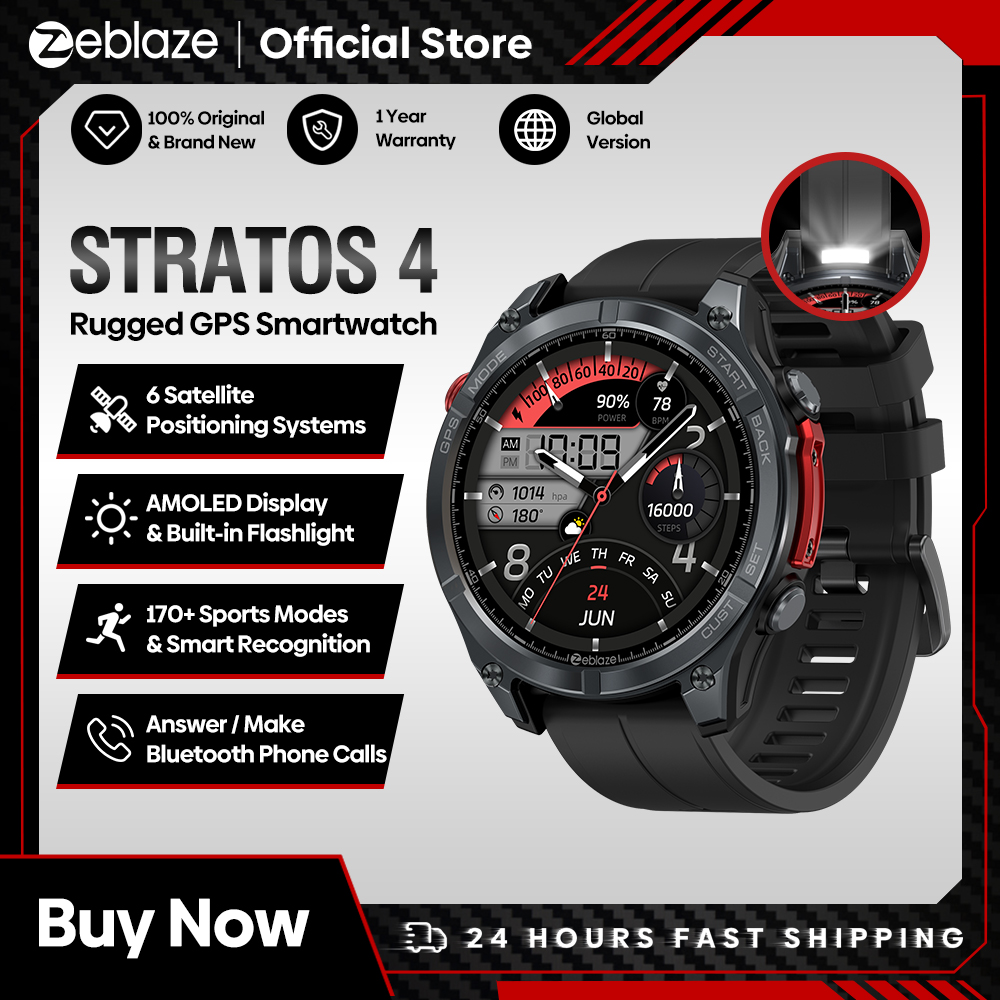 NEW Zeblaze Stratos 4 GPS Smar - огляд і ціна Altimeter Compass Watch