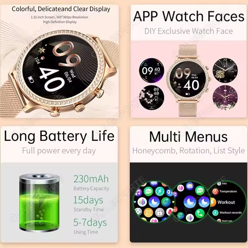 Elegant Ladies' Smartwatch Blu - огляд і ціна Smartwatch Watches For Girls